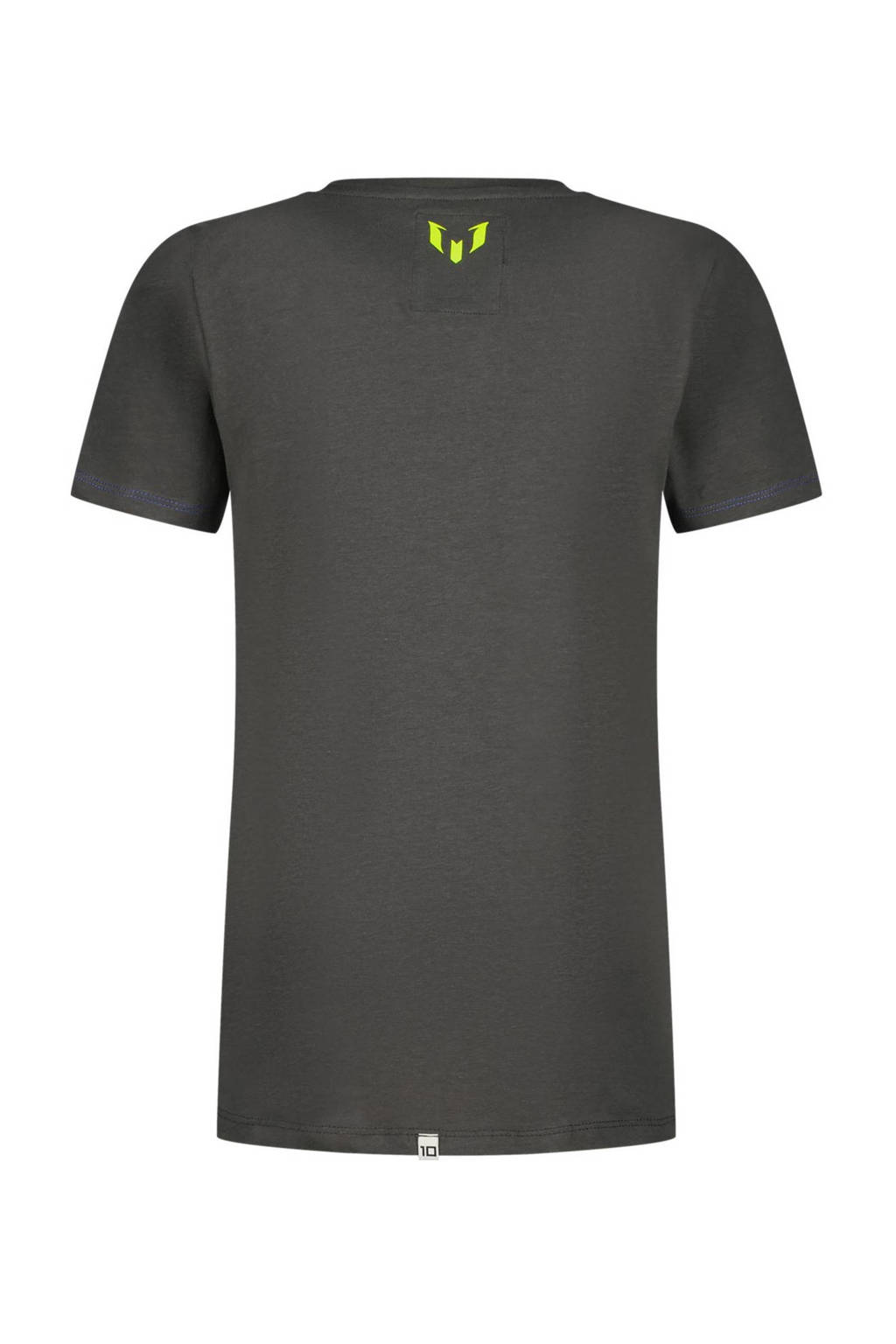 Vingino T-shirt met logo antraciet/neongeel
