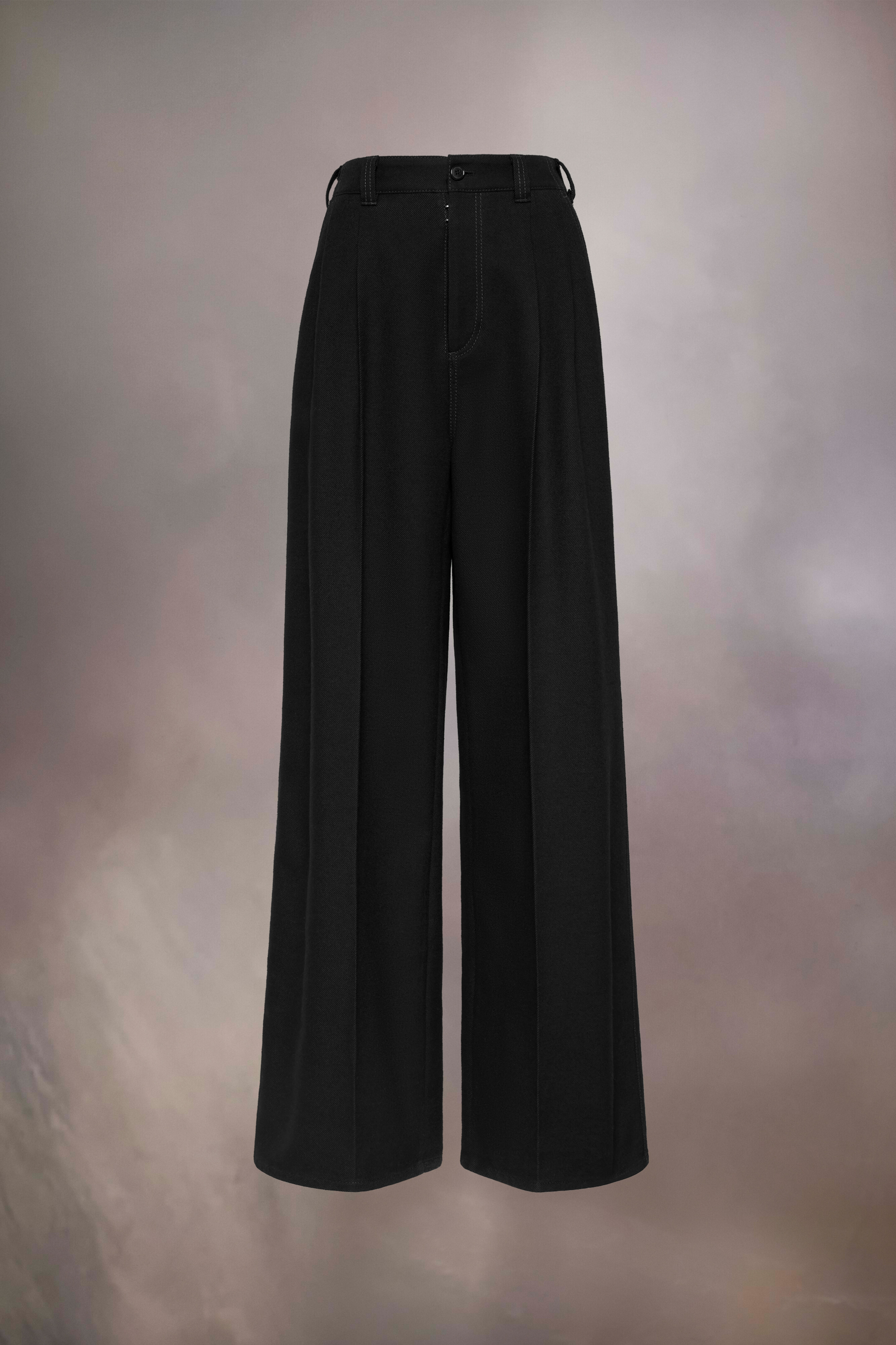 Pantalon à plis en laine