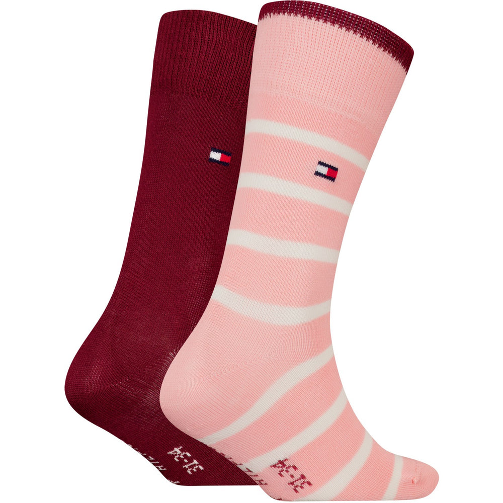 Køb Tommy Hilfiger Soft Pink/Rouge Kids Strømper 2-Pak Breton Stripe | Luksusbaby
