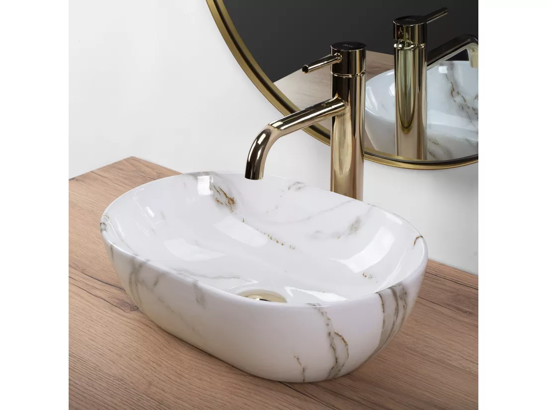Vasque À Poser Rea Amelia Mini Shiny Aiax White