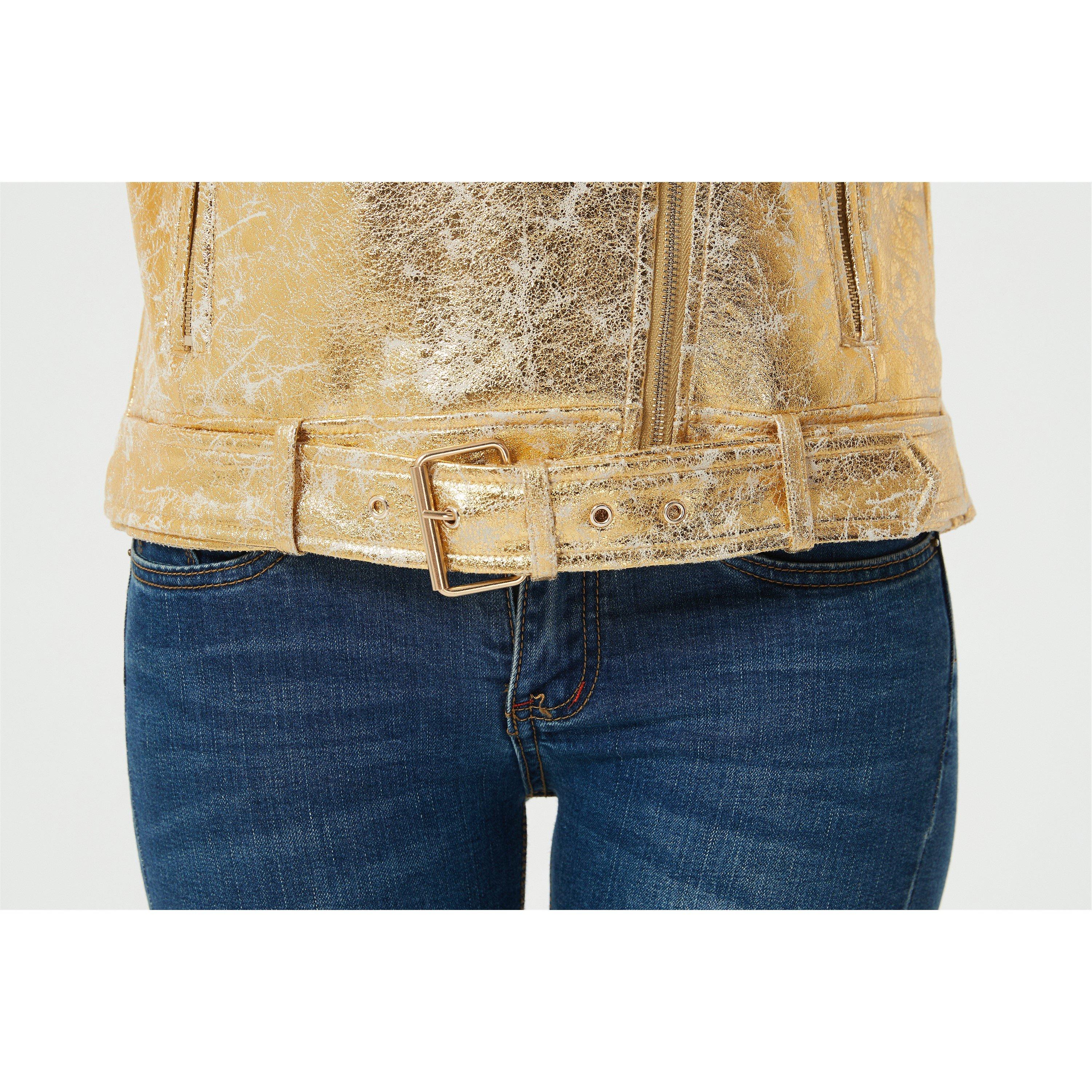 Be You B Metallic Biker Jacket