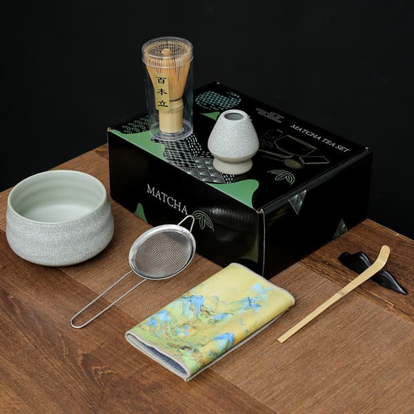 INF Matcha Visp Sett CT Syv Deler - Hvit Krakelert Glasur