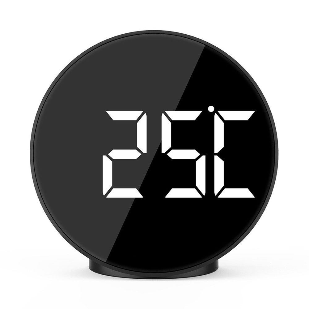 Digitaler LED Wecker USB Uhr mit Extra Grossem Display   Raumtemperatur Anzeige - Schwarz