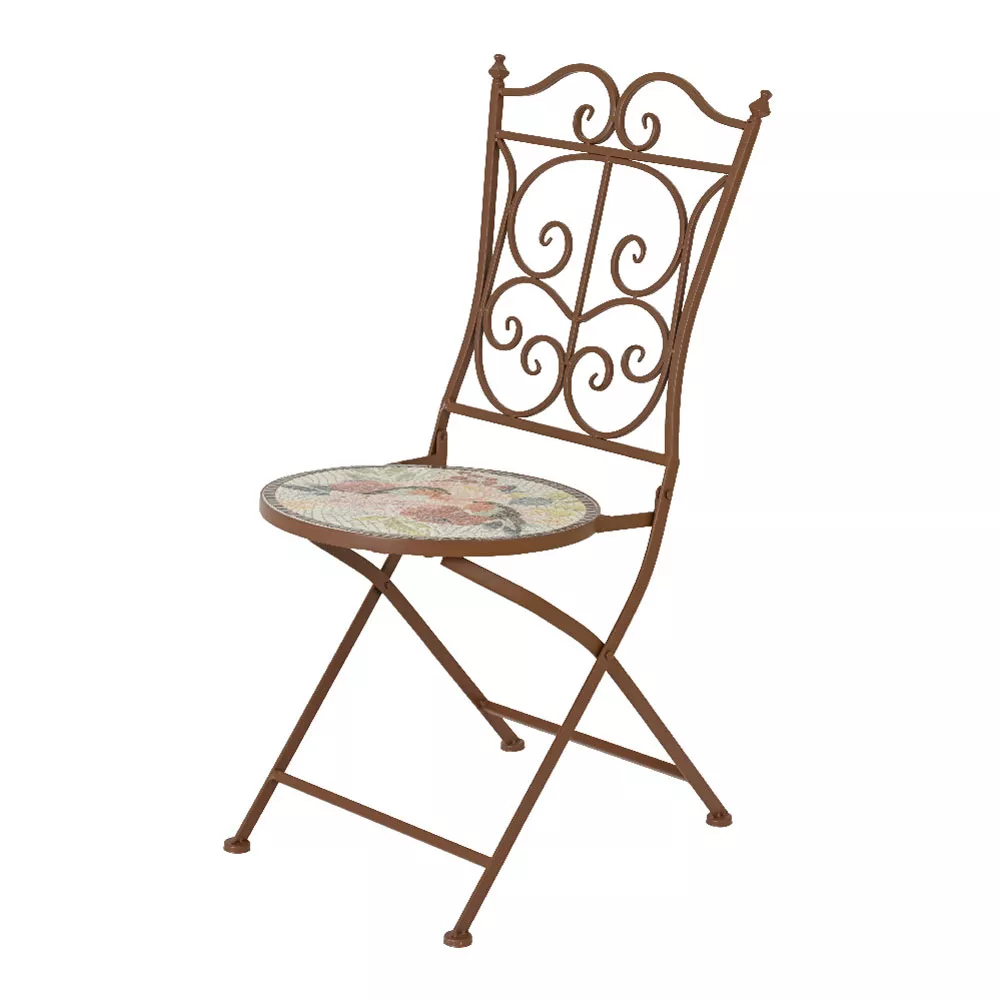 Chaise bistro pliable en mosaïque Aberdeen Marron