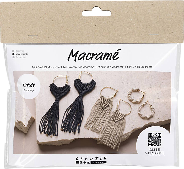 Creativ Company Mini DIY Kit Macramé, Øreringe