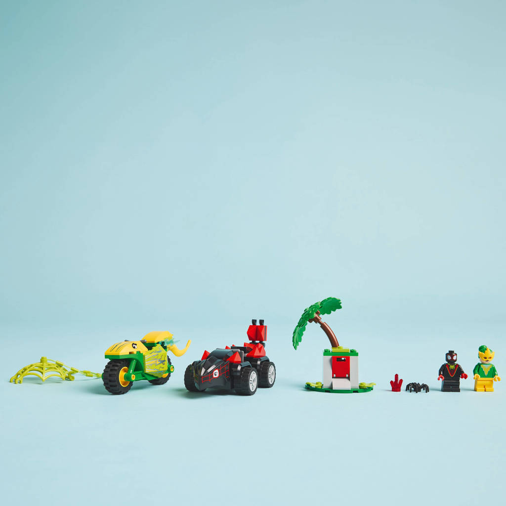 Spidey en zijn geweldige vriendjes Spin en Electro achtervolging met dinosaurusvoertuigen 11198