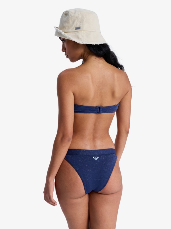 Roxy Shine Moderate Bas de bikini classique Bleu Femme