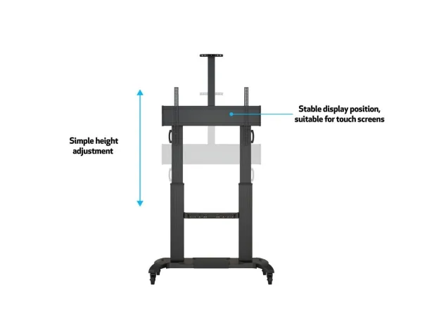 Multibrackets M Public Dual Pillar 180 HD - Vogn med hjul - for fladt panel - aluminium - sort - skærmstørrelse: 60
