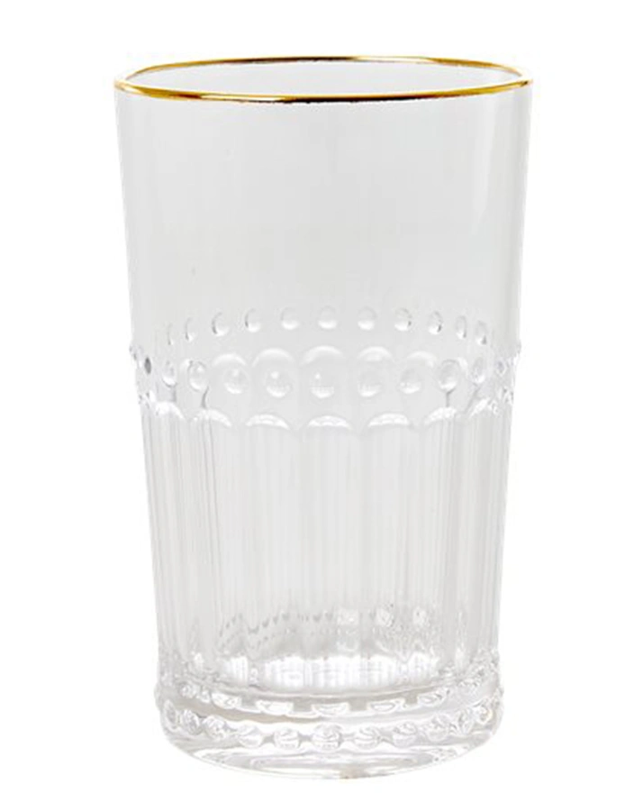 Acryl-Becher CLEAR WITH GOLD EDGE medium (430ml)