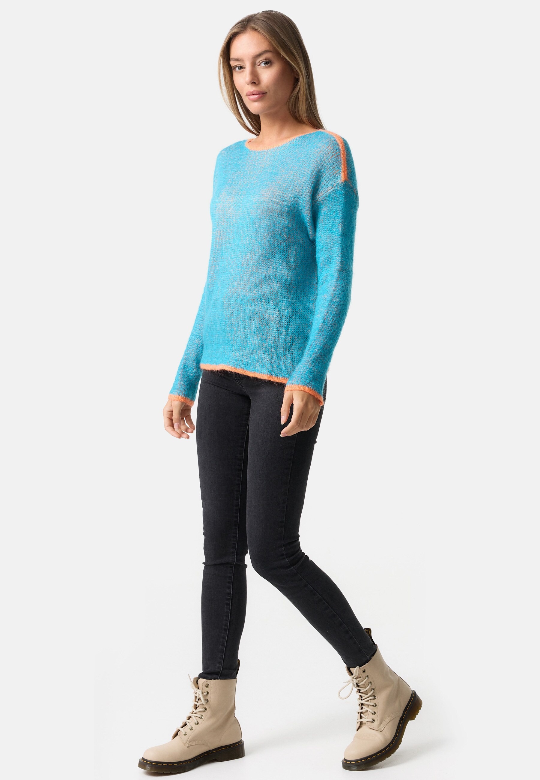 PM SELECTED Damen Warmer Rundhals Strickpullover Pullover in Einheitsgröße PM79