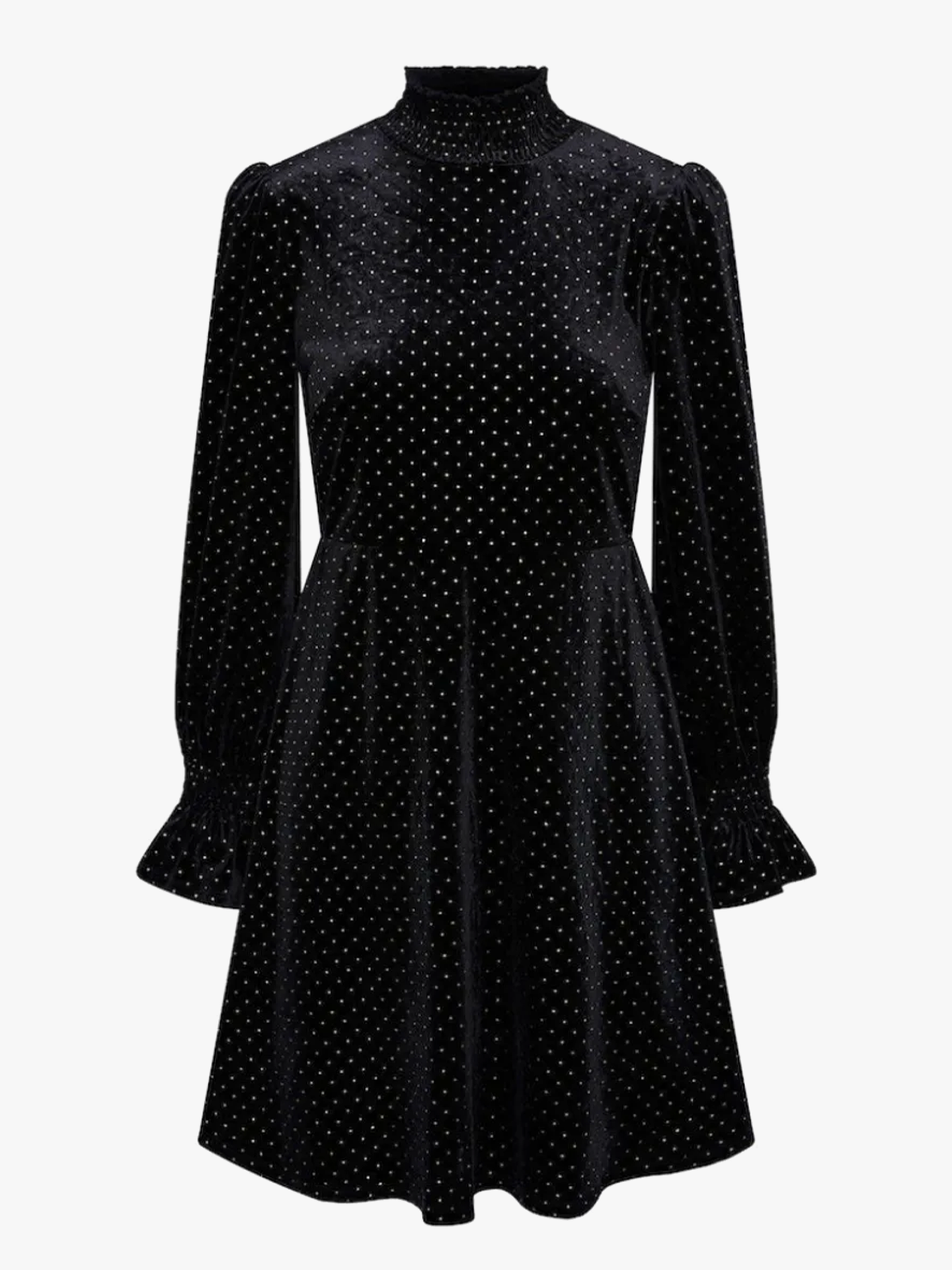 Riva Long Sleeve High Neck Velvet Dress