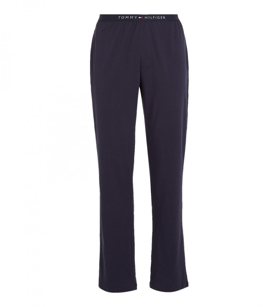 Calça Tommy Hilfiger com logo na cintura, azul marinho.