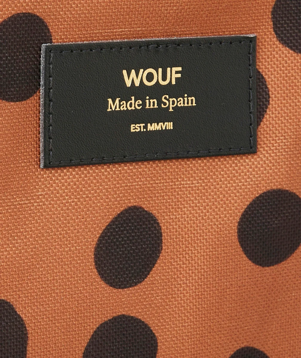 WOUFPOCHETTE EN PLASTIQUE RECYCLÉ MARRON À POIS