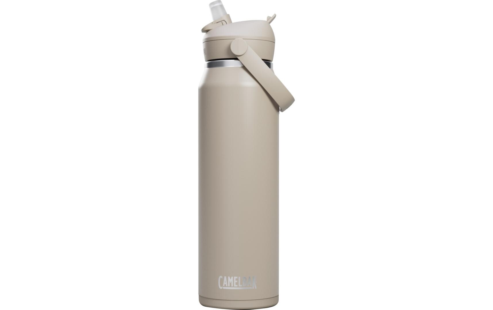 Thermosflasche Thrive Flip Straw V.I. 1000 ml, StoneDer mobile Getränkeschutz