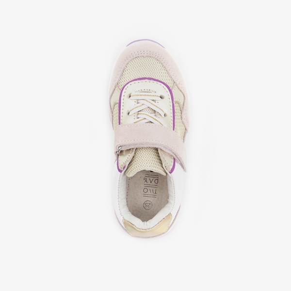 TwoDay leren meisjes sneakers paars goud