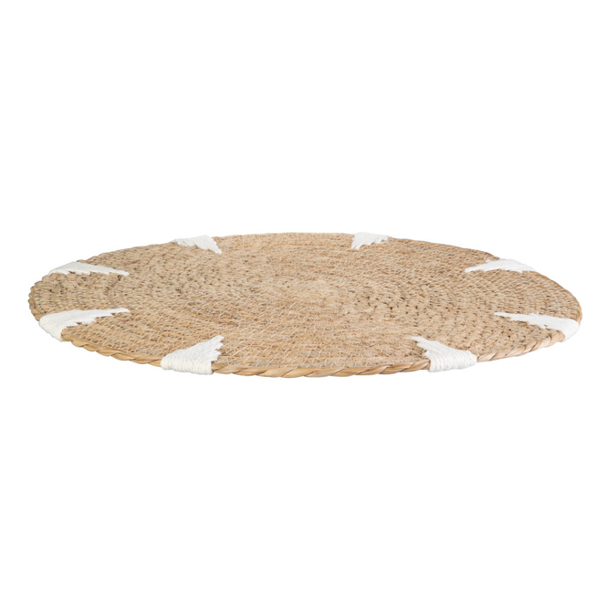 Deckchen rund - braun/creme - aus Naturfaser - ca. 40 x 0,5 cm