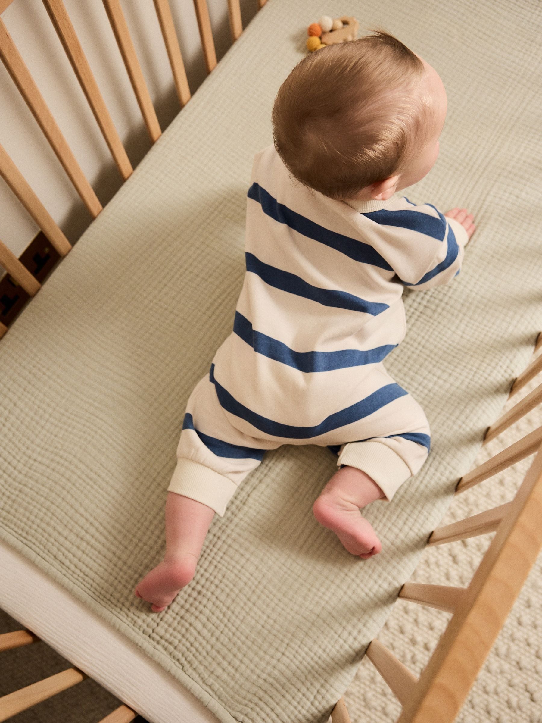Blauw gestreept - Baby joggingromper (0mnd-3jr)