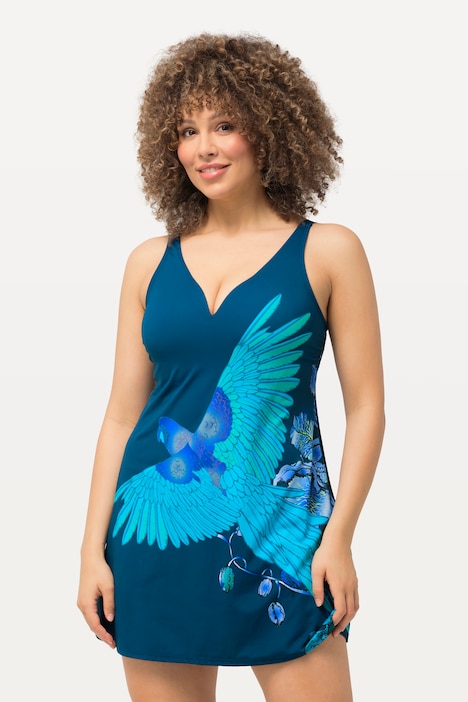 Badekleid, Papagei, herausnehmbare Softcups, recycelt