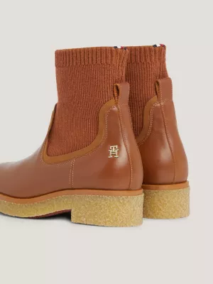 Botas de meia em couro crepe