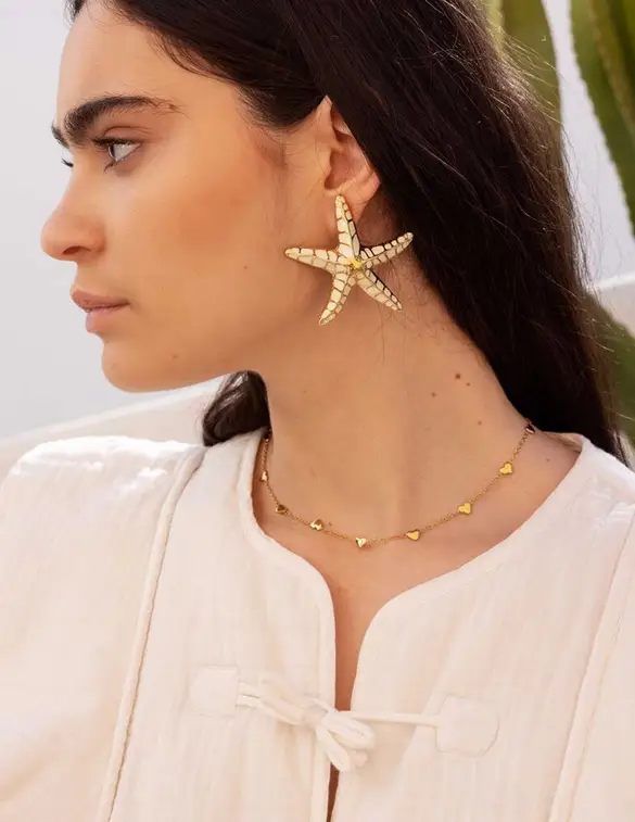 My Jewellery Sunrocks statement zeester studs wit MJ10366