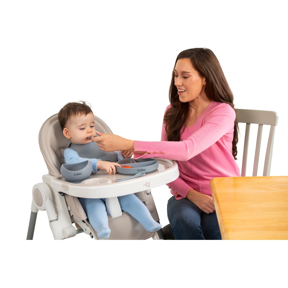 Bezou 5-teiliges Silikon-Baby-Beikostset Grau