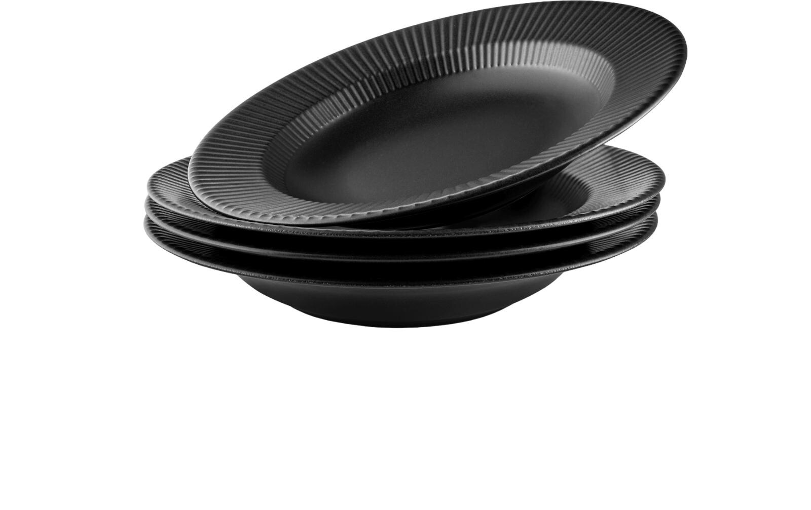 Suppen- & Pastateller Legio Nova 25 cm, 4 Stück,Schwarz<br>Tellerset