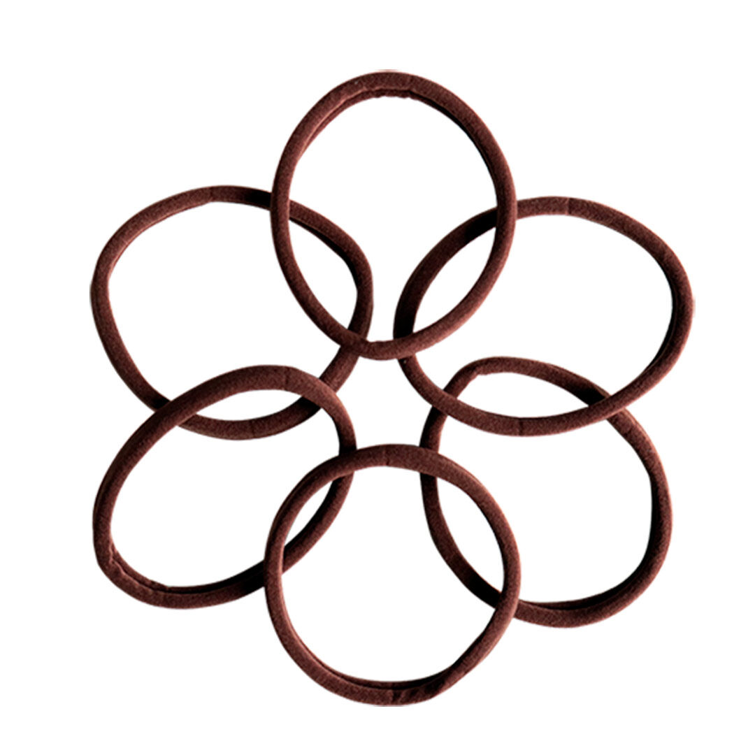 PARSA BEAUTY PARSA ACESSORIOS Elástico de cabelo castanho 5cm 6 peças - 6un