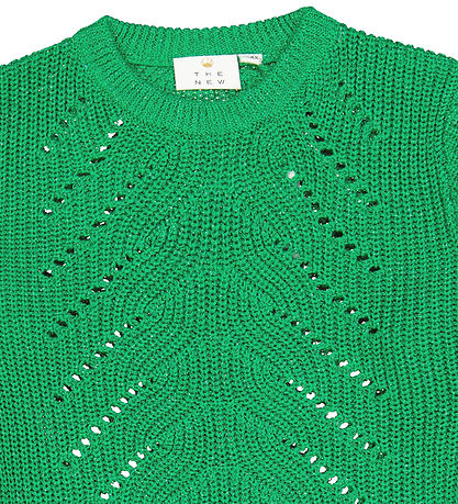 The New Bluse - Strick - TnJiva - Bright Green m. Glitzer