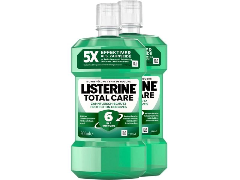Listerine Mundspülung Total Care Zahnfleischschutz 2 x 500 Mundwasser für gesundes Zahnfleisch