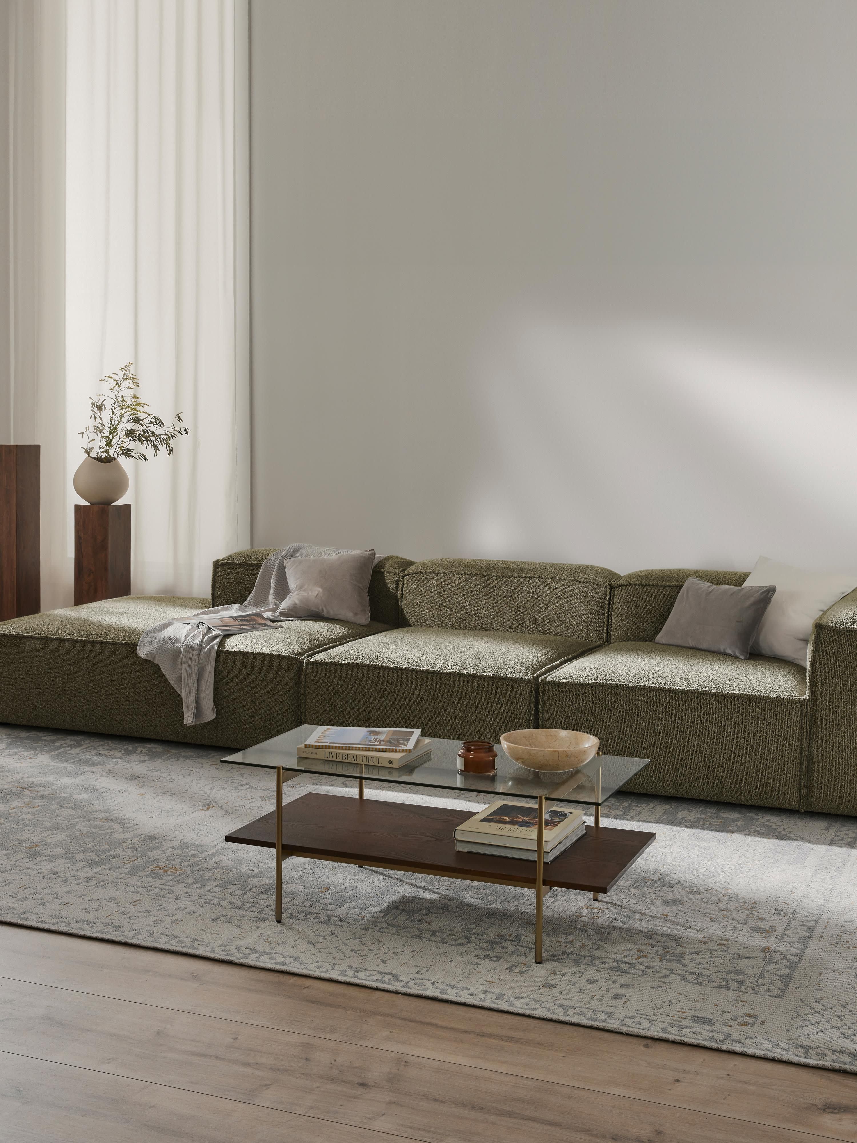 Modulaire XL chaise longue Lennon uit bouclé
