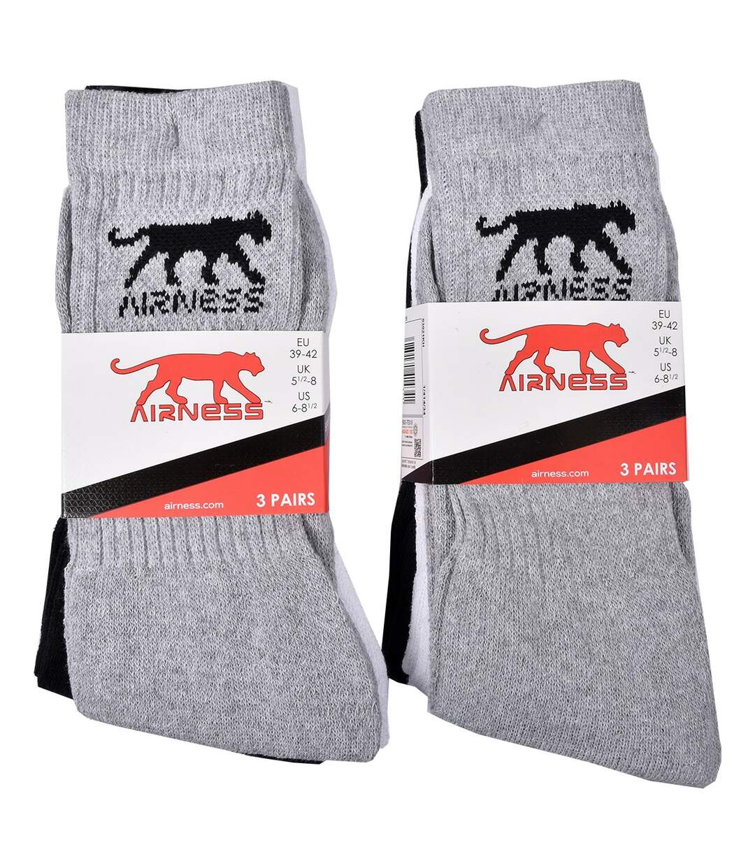 Chaussettes Homme AIRNESS Qualité et Confort-Assortiment modèles photos selon arrivages- Pack de 6 Paires CREW 41434