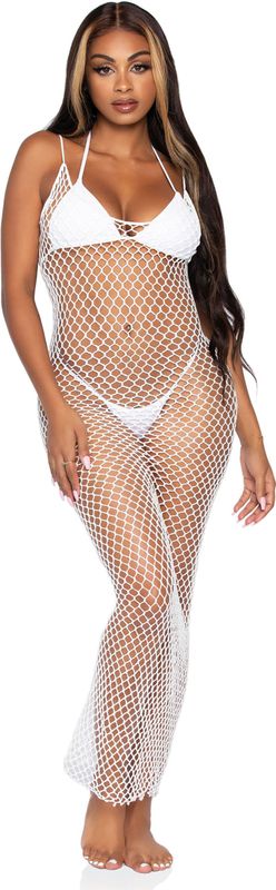 Leg Avenue Grove Net Halterjurk - Wit