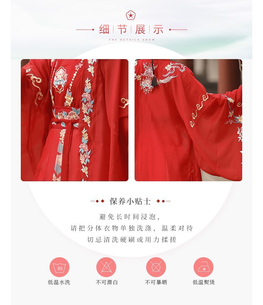 Francoix - Hanfu-kostuumset met klokmouwen en borduurwerk
