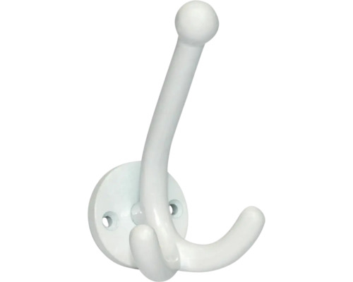 Jashaak met één kleine dubbele haak en één grote haak, aluminium wit ØxLxBxH 51/130/70/95 mm