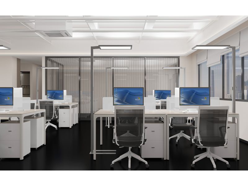 Hybriqs Bürostehleuchte Hybrid Light Three HCL, Silber Arbeitsleuchte