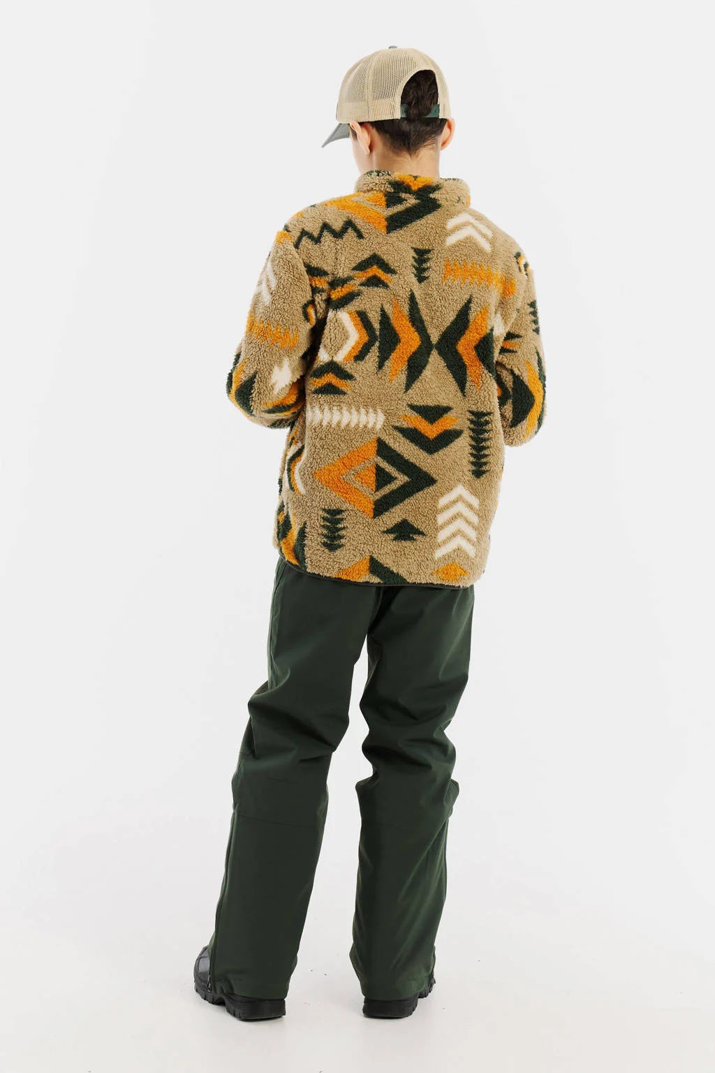 Protest teddy fleece vest PRTMalton Jr camel/olijfgroen