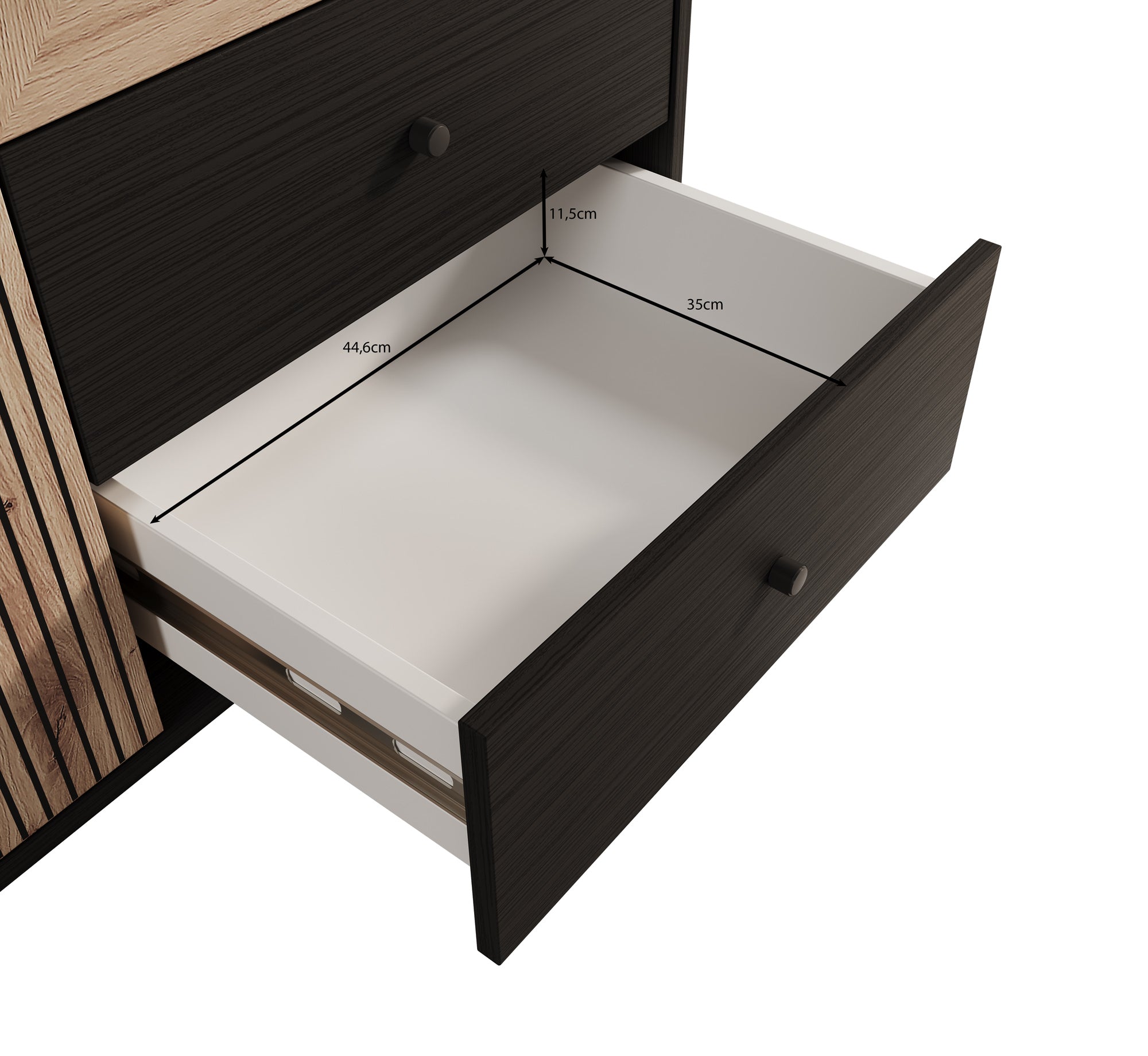 Meubella - Vitrinekast Charles 2 - Eiken - 87 cm