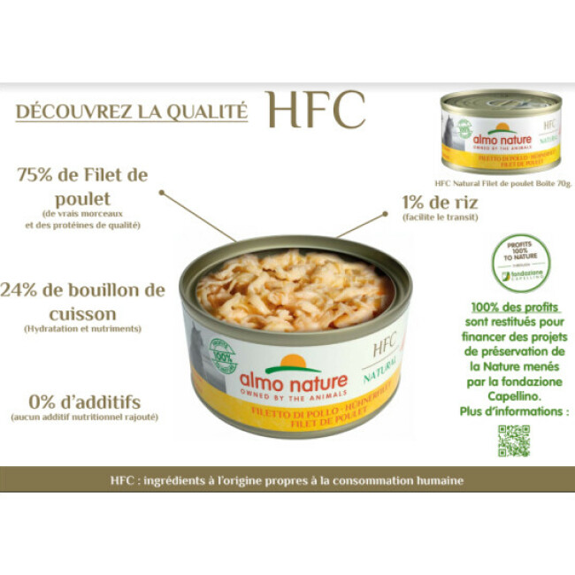 Pâtée pour chat Almo Nature HFC Natural - Lot de 6 x 70 g