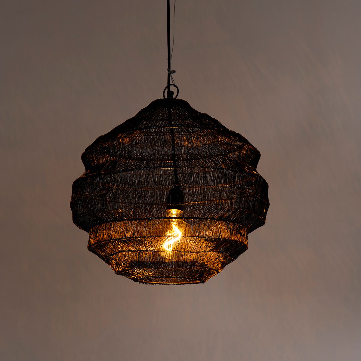 Oosterse hanglamp zwart 45 cm x 40 cm - Vadi