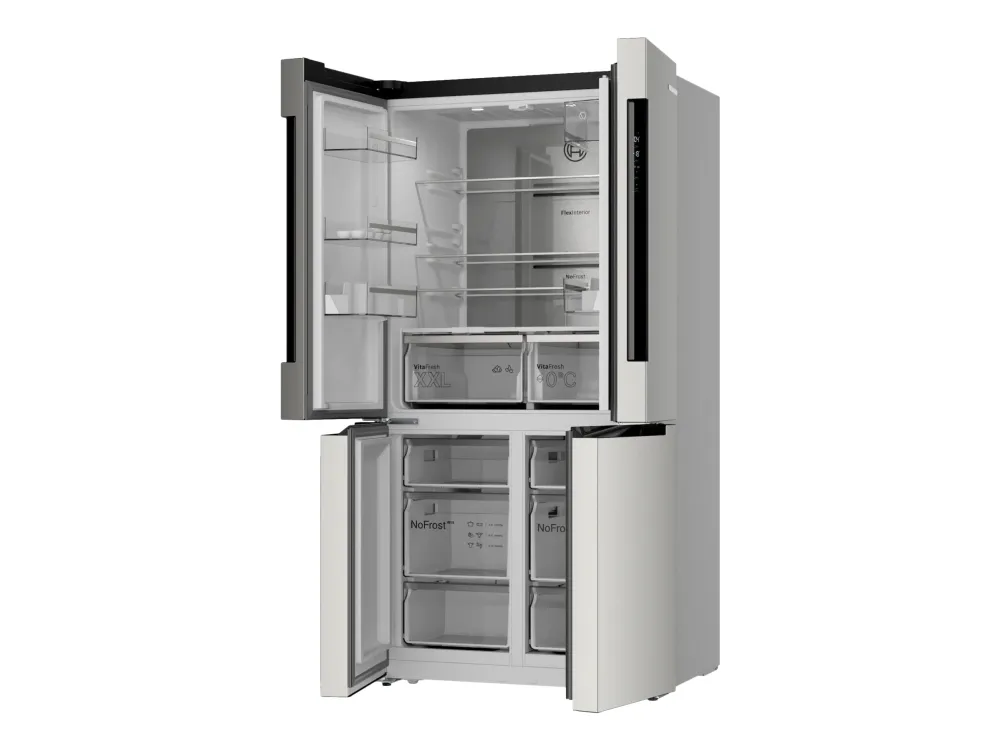 Bosch Serie | 6 KFN96APEA - Køleskab/fryser - bund-fryser - bredde: 91 cm - dybde: 73.1 cm - højde: 183 cm - 605 liter - Klasse E - metalsølv