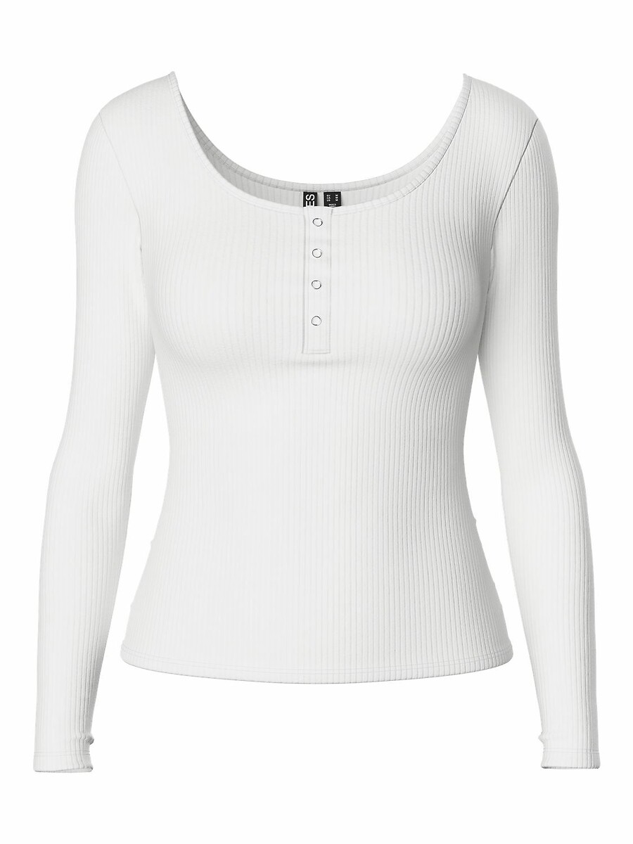 PEÇAS<br>Camiseta de manga comprida com efeito canelado