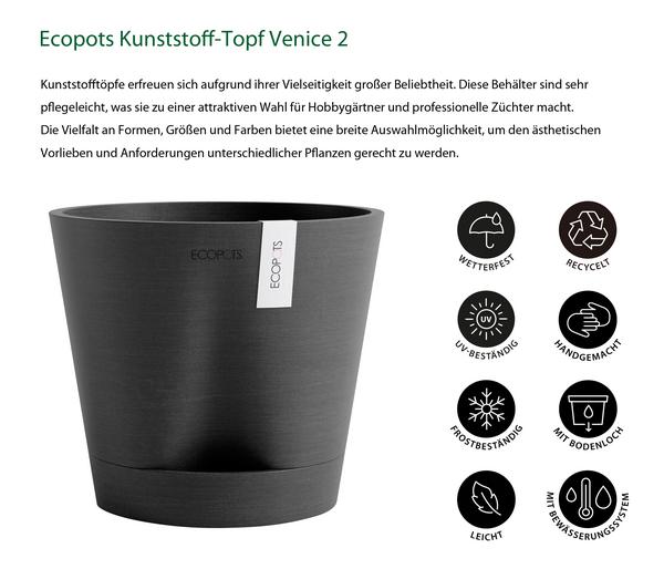 Ecopots Kunststoff-Topf Venice 2, rund
