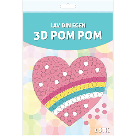 Pom Pom 3D hjerte