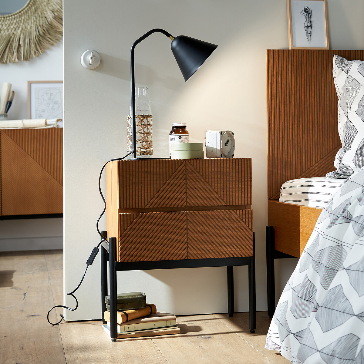 LA REDOUTE INTERIEURS<br>Candeeiro de mesa em ferro, Copita