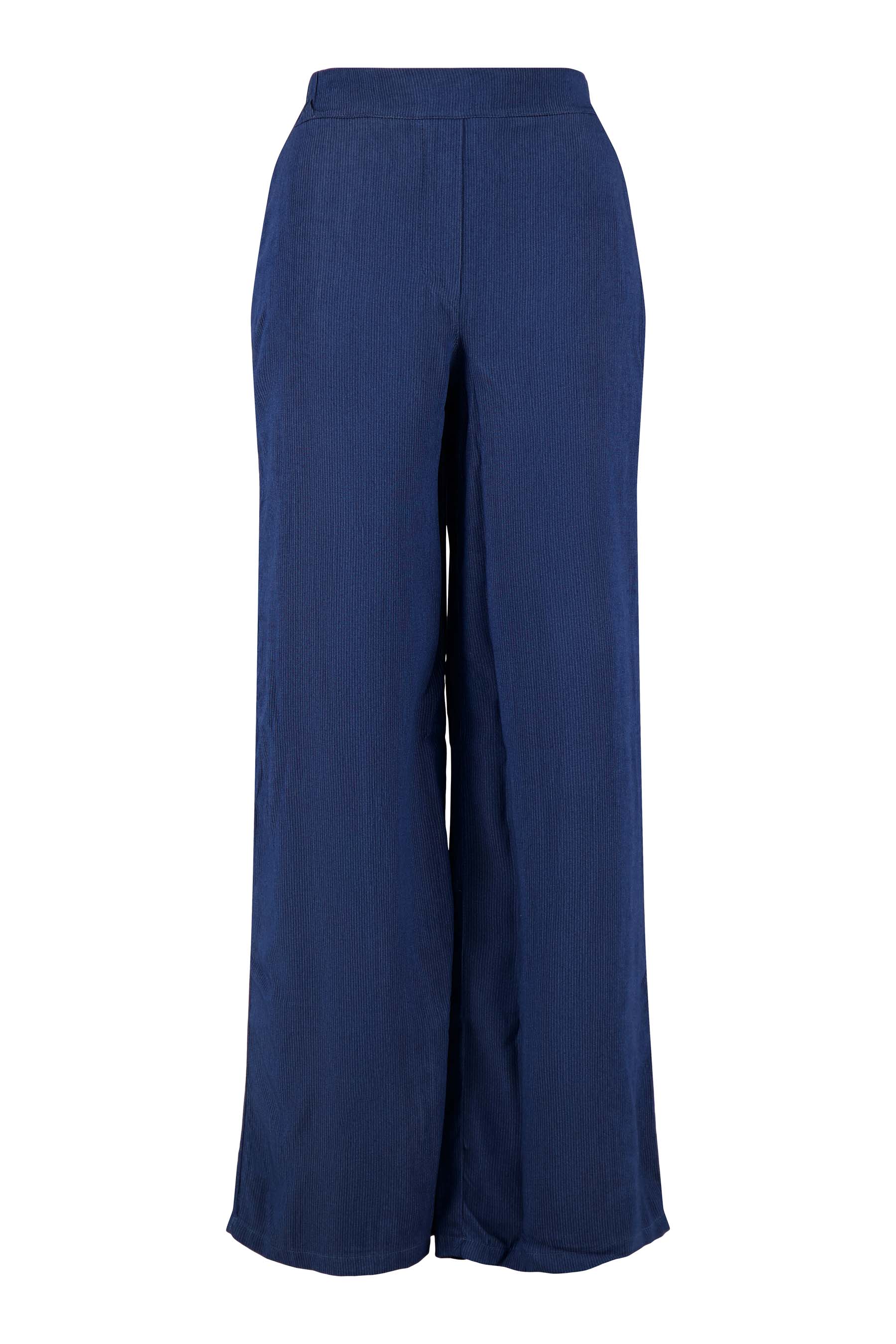 broek van denim tencel met streep