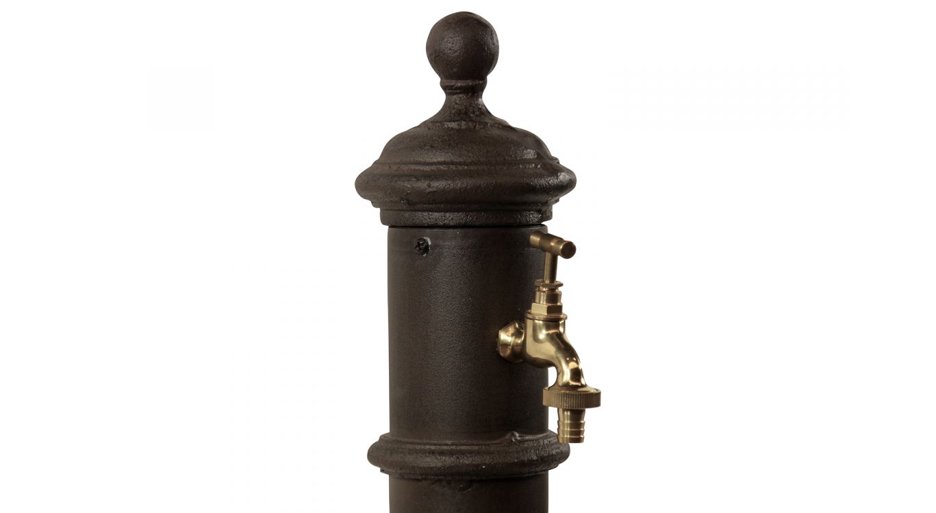 Fontaine de jardin métal marron 17x19x73cm