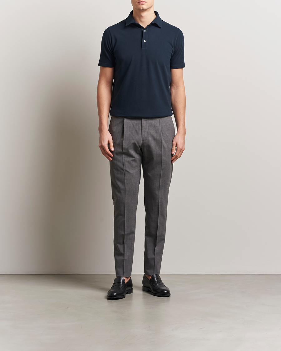 Zanone Soft Cotton Piquet Polo Navy