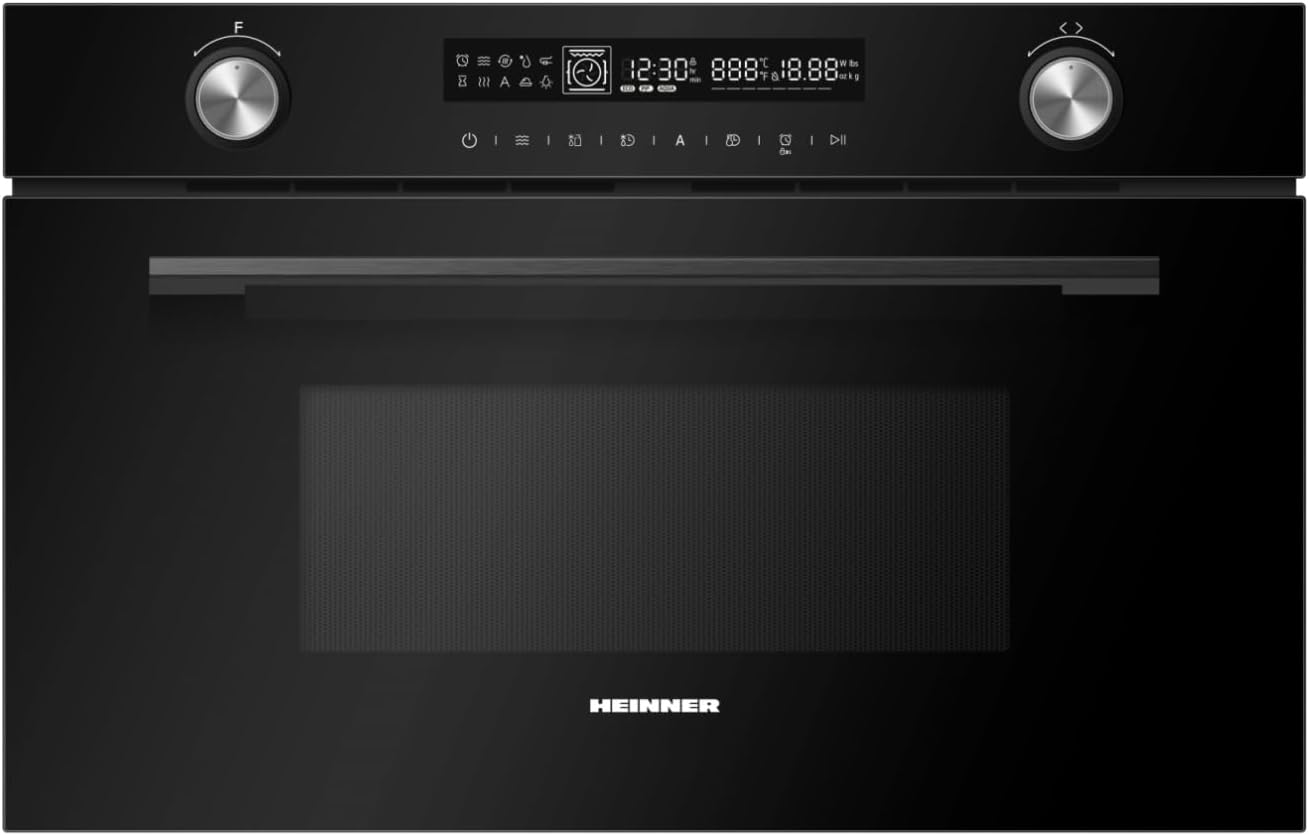 HMW‑MDBI34CTBK – Einbau‑Mikrowellen‑Ofen mit Grill & Konvektion (34L), leistungsstarke 900W Mikrowelle, 1100W Grill, Konvektionsfunktion für gleichmäßige, + 5 Jahre Garantie