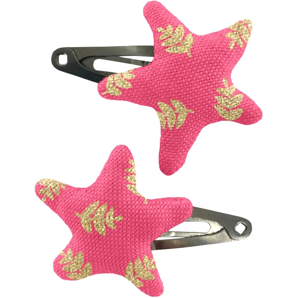 Barrettes Clic-Clac Étoile Feuillage Or Rose