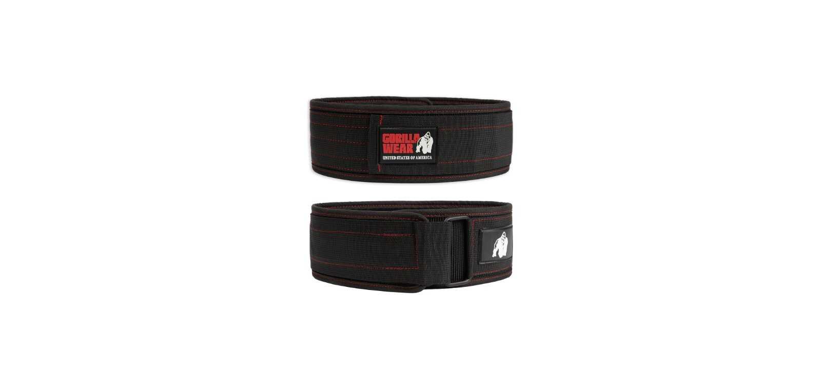 Cinto de levantamento de peso Gorilla Wear de 4 polegadas em nylon, preto/dourado.